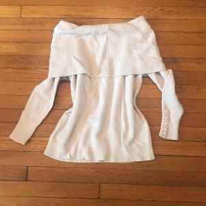 💕LOFT Button Cuff off Shoulder Sweater